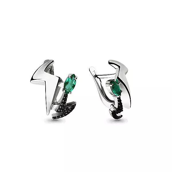 Серьги из серебра, артикул LV45976ГЧ