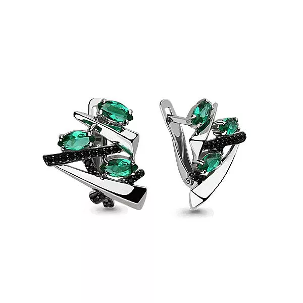 Серьги из серебра, артикул LV45973ГЧ