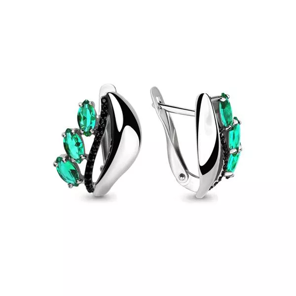 Серьги из серебра, артикул LV45971ГЧ