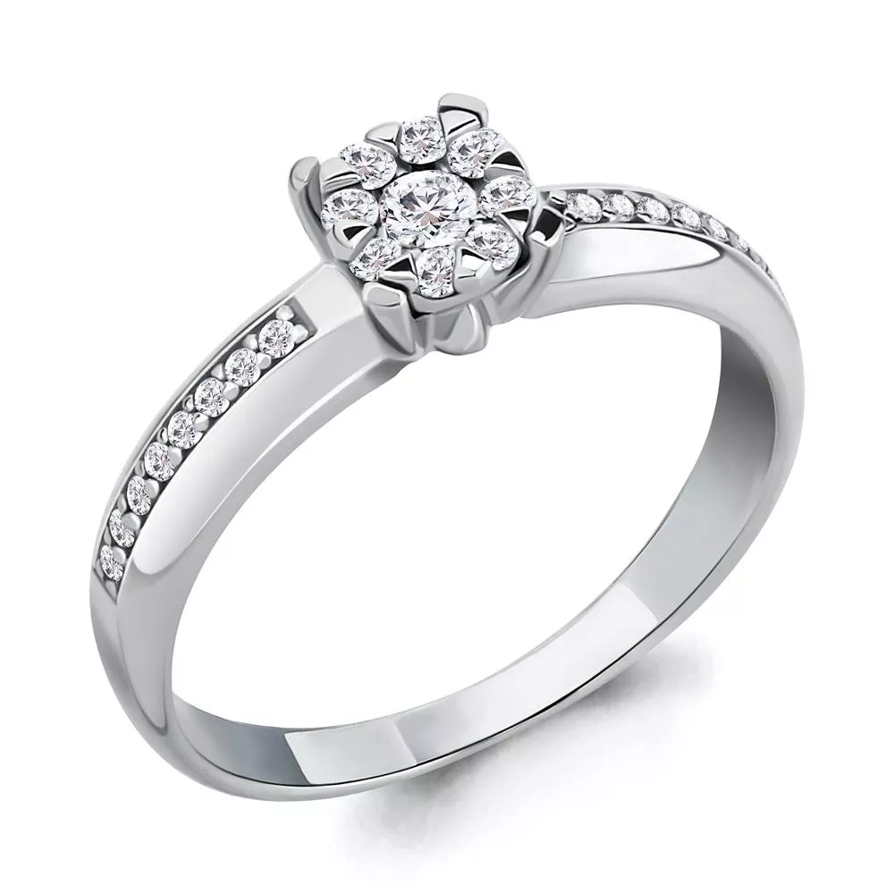 Кольцо белое золото с бриллиантами