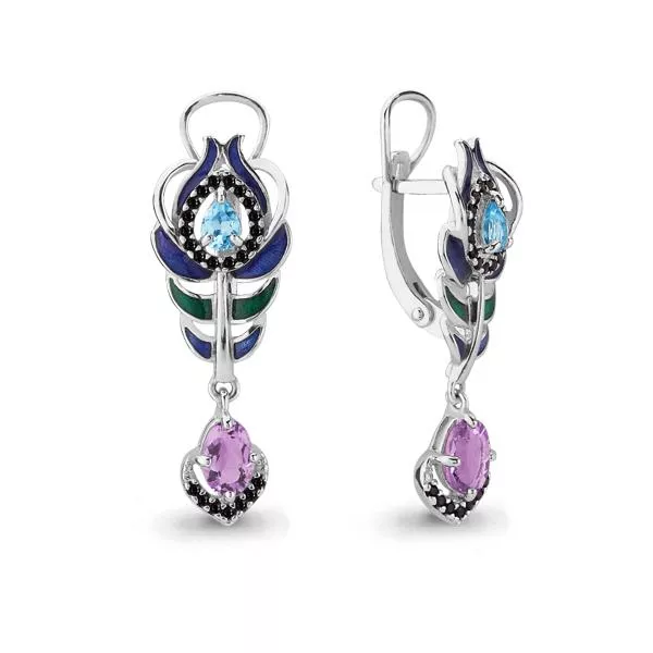 Серьги, серебро, артикул LV4488130Ч