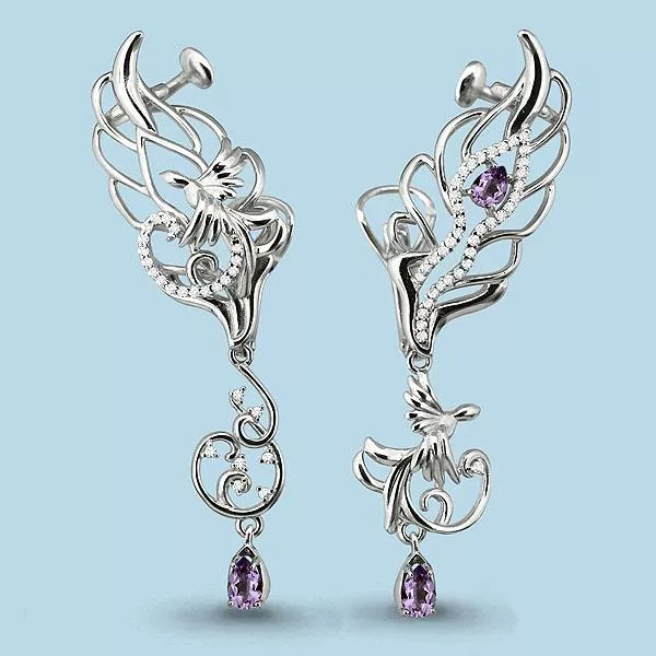 Серьги, серебро, артикул LV4453504А