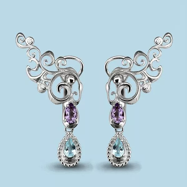 Серьги, артикул LV4453004А, серебро