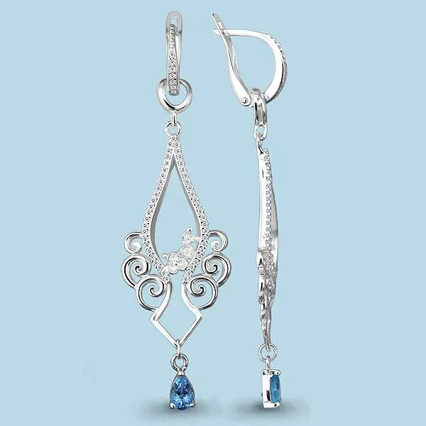 Серьги, серебро, артикул LV4452205А