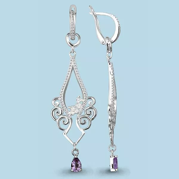 Серьги из серебра, артикул LV4452204А