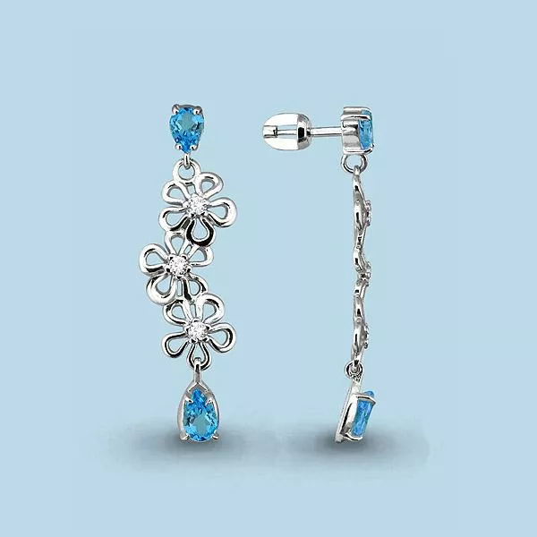 Серьги, серебро, артикул LV4450405А