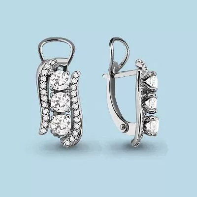 Серьги, серебро, артикул LV44034А