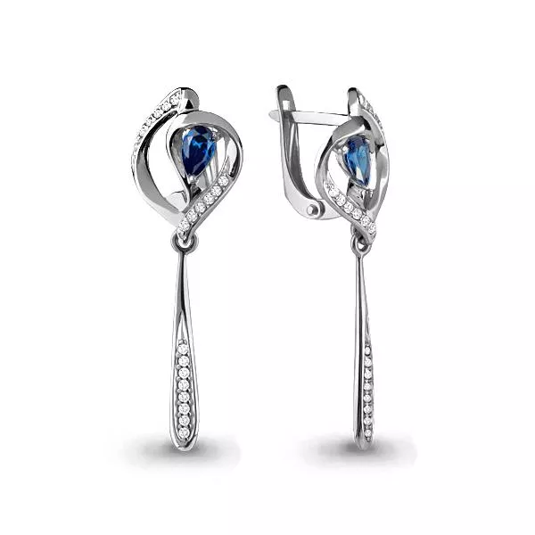 Серьги, серебро, артикул LV43874Б