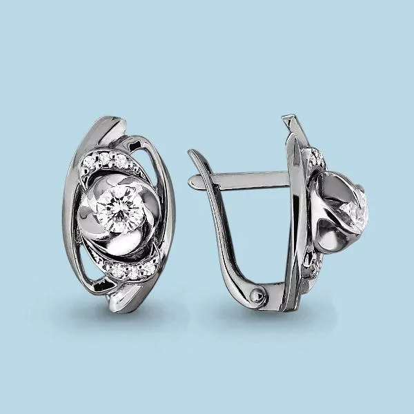 Серьги, серебро, артикул LV43770А