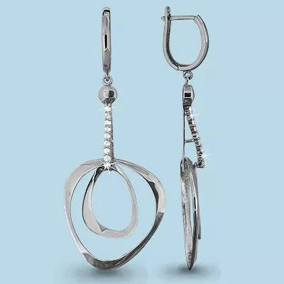 Серьги, серебро, артикул LV43016А