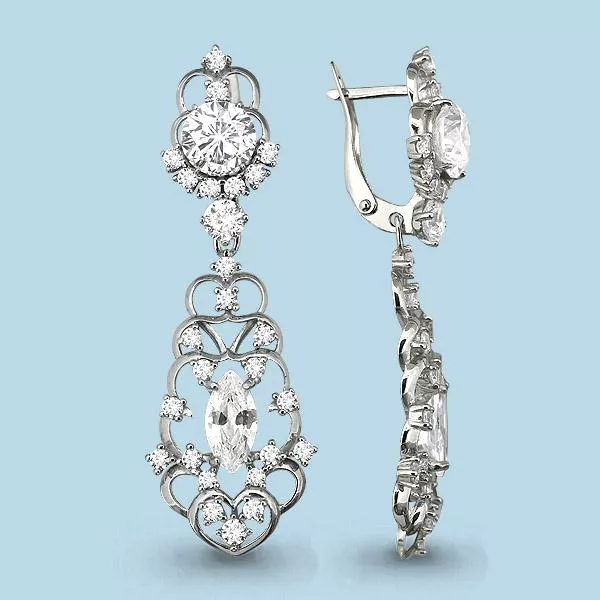 Серьги, серебро, артикул LV42905А