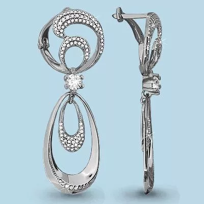 Серьги, серебро, артикул LV42748А