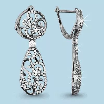 Серьги, серебро, артикул LV42745А