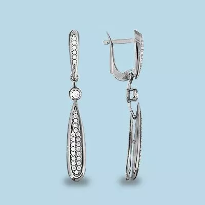 Серьги, серебро, артикул LV42740А