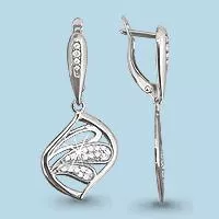 Серьги, серебро, артикул LV41614А