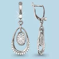 Серьги, артикул LV41534А, серебро