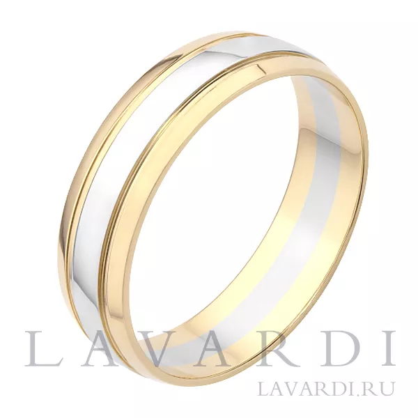 Двухсплавное обручальное кольцо 5 мм