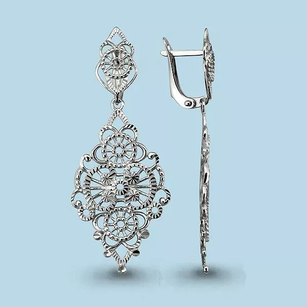 Серьги, серебро, артикул LV31994