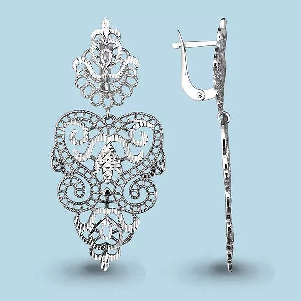 Серьги, серебро, артикул LV31991