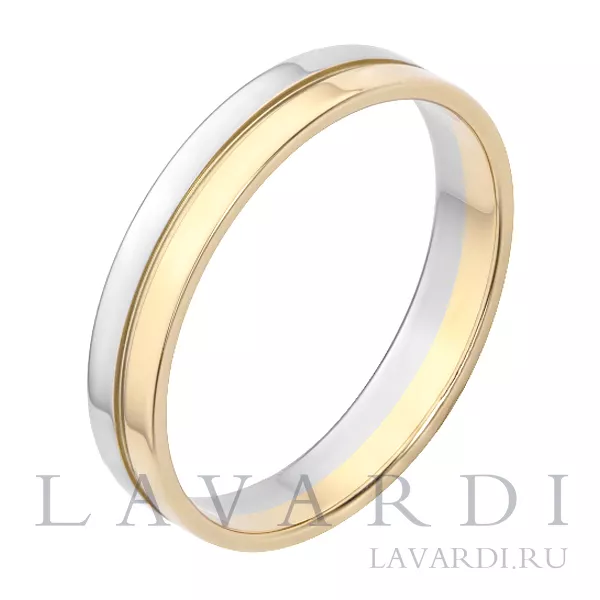 Двухсплавное обручальное кольцо 4 мм
