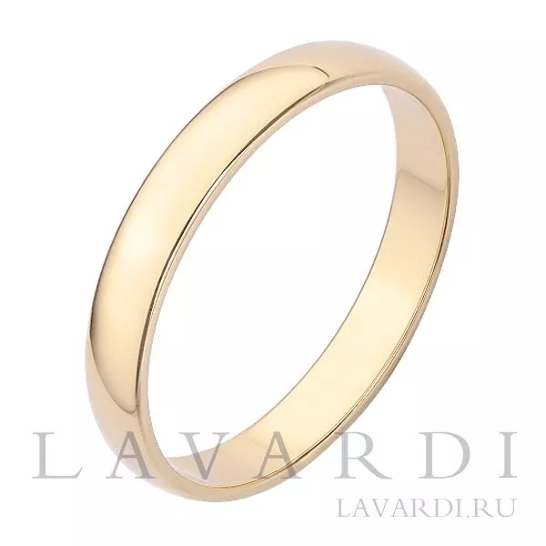 Классическое обручальное кольцо 3 мм 17 размер Комфортная посадка