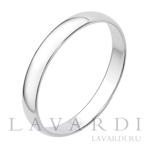 Классическое обручальное кольцо из белого золота 3 мм 15.5 размер