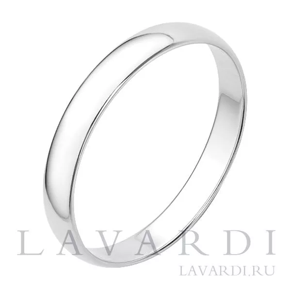 Классическое обручальное кольцо из белого золота 3 мм 17.5 размер
