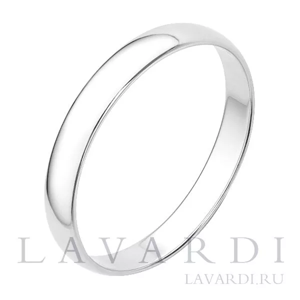 Классическое обручальное кольцо из белого золота 3 мм 20 размер