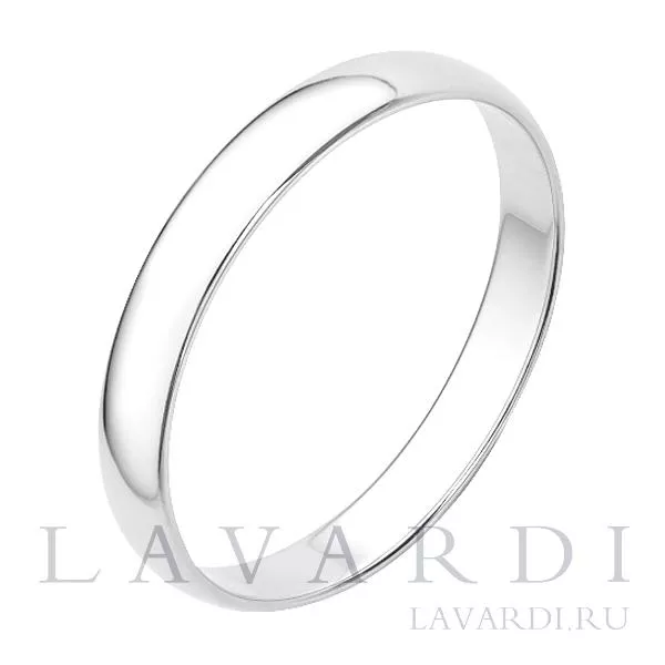 Классическое обручальное кольцо из белого золота 3 мм 21 размер