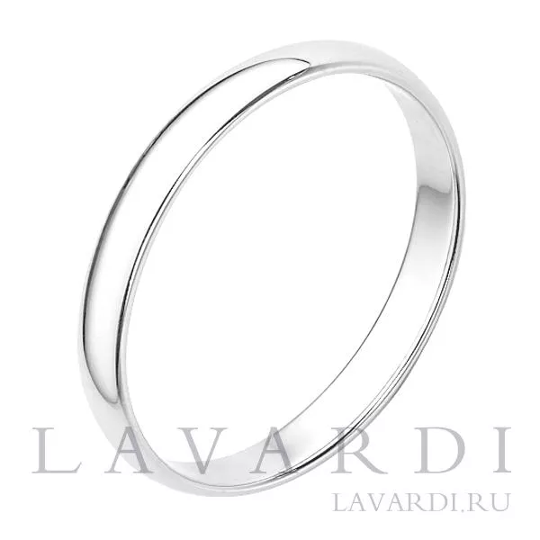 Классическое обручальное кольцо из белого золота 2,5 мм 15.5 размер