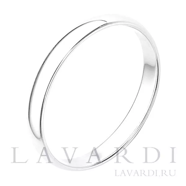 Классическое обручальное кольцо из белого золота 2,5 мм 23 размер