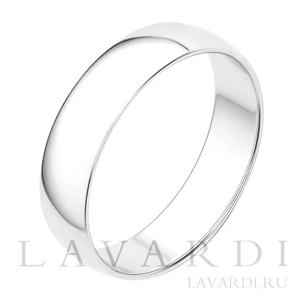 Классическое обручальное кольцо из белого золота 5 мм 24 размер