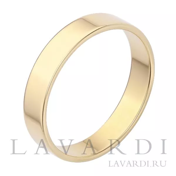 Прямое обручальное кольцо 4 мм 15 размер