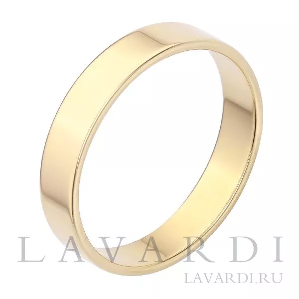 Прямое обручальное кольцо 4 мм 17 размер