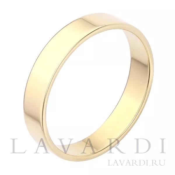 Прямое обручальное кольцо 4 мм 21.5 размер