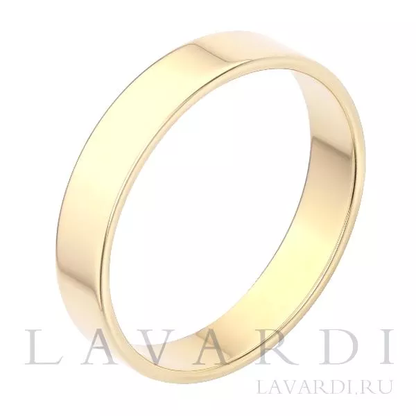Прямое обручальное кольцо 4 мм 23.5 размер