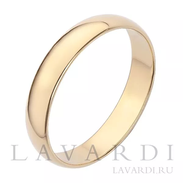 Классическое обручальное кольцо 4 мм 19 размер