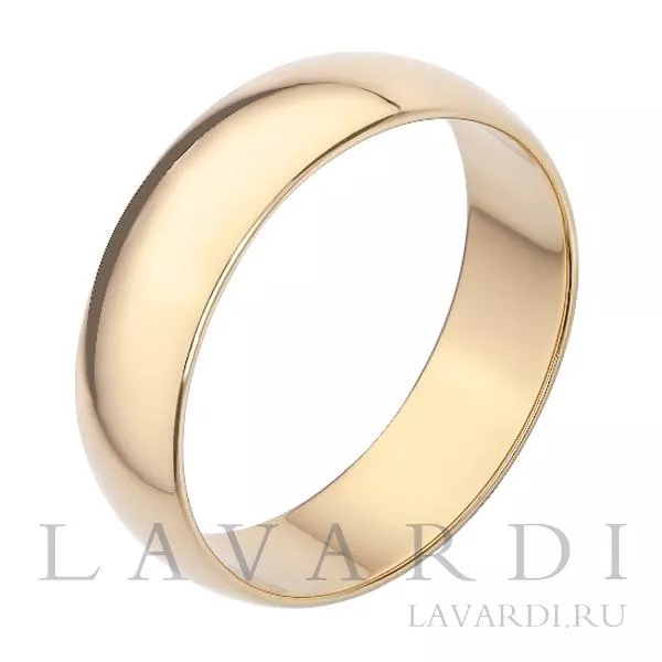 Классическое обручальное кольцо 6 мм 17 размер