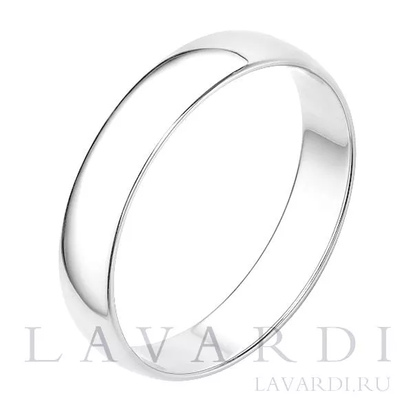 Классическое обручальное кольцо из белого золота 4мм 24 размер