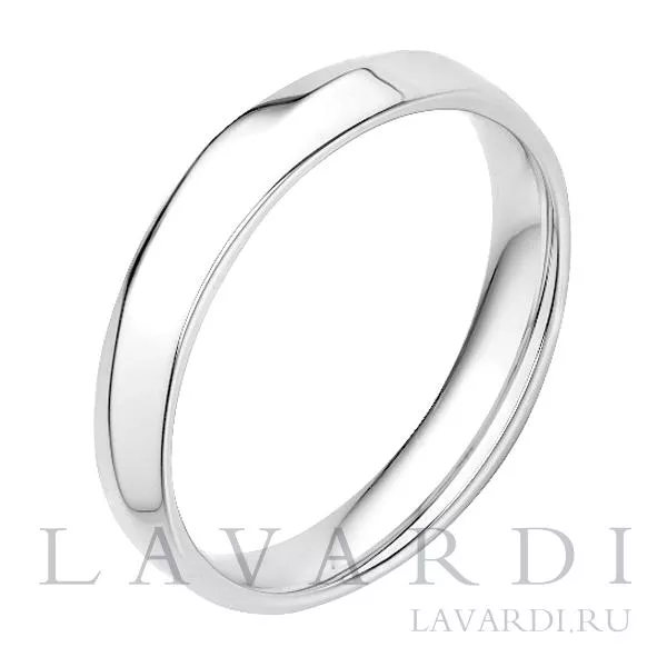 Обручальное кольцо из белого золота Бесконечность 17 размер