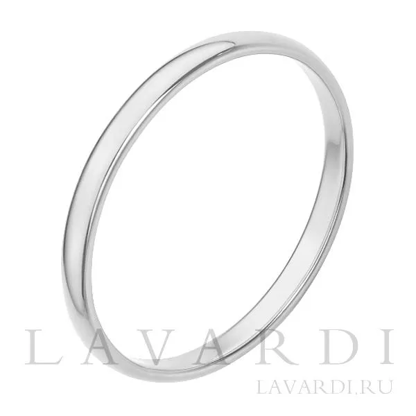 Классическое обручальное кольцо из белого золота 2,2 мм 23.5 размер