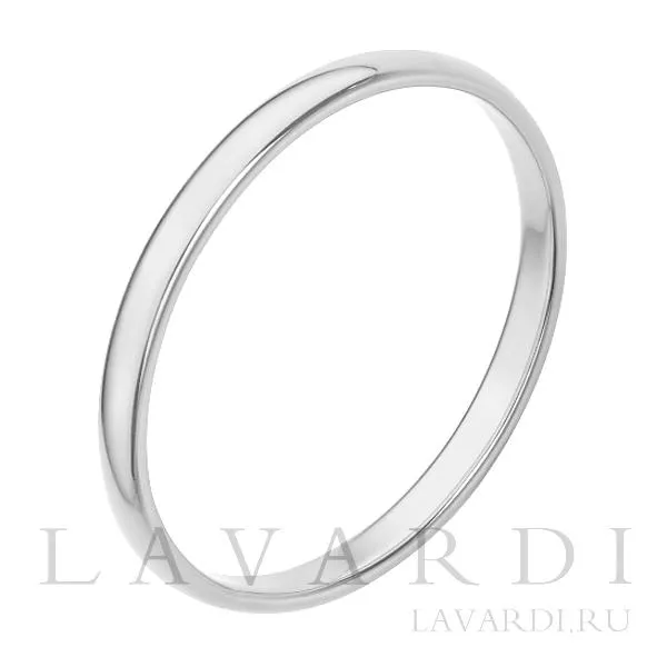 Классическое обручальное кольцо из белого золота 2,2 мм 24 размер