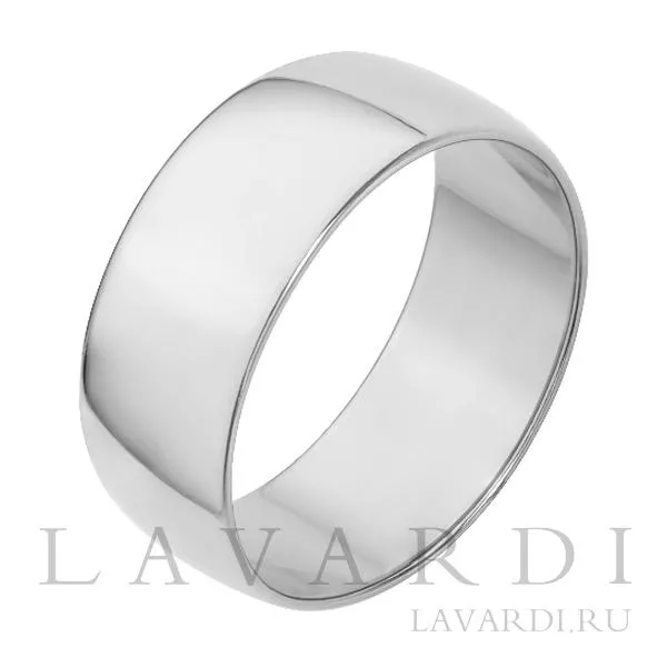 Классическое обручальное кольцо из белого золота 8 мм 18 размер