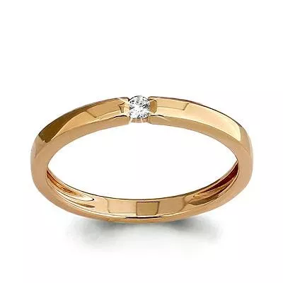 Помолвочное кольцо с одним бриллиантом