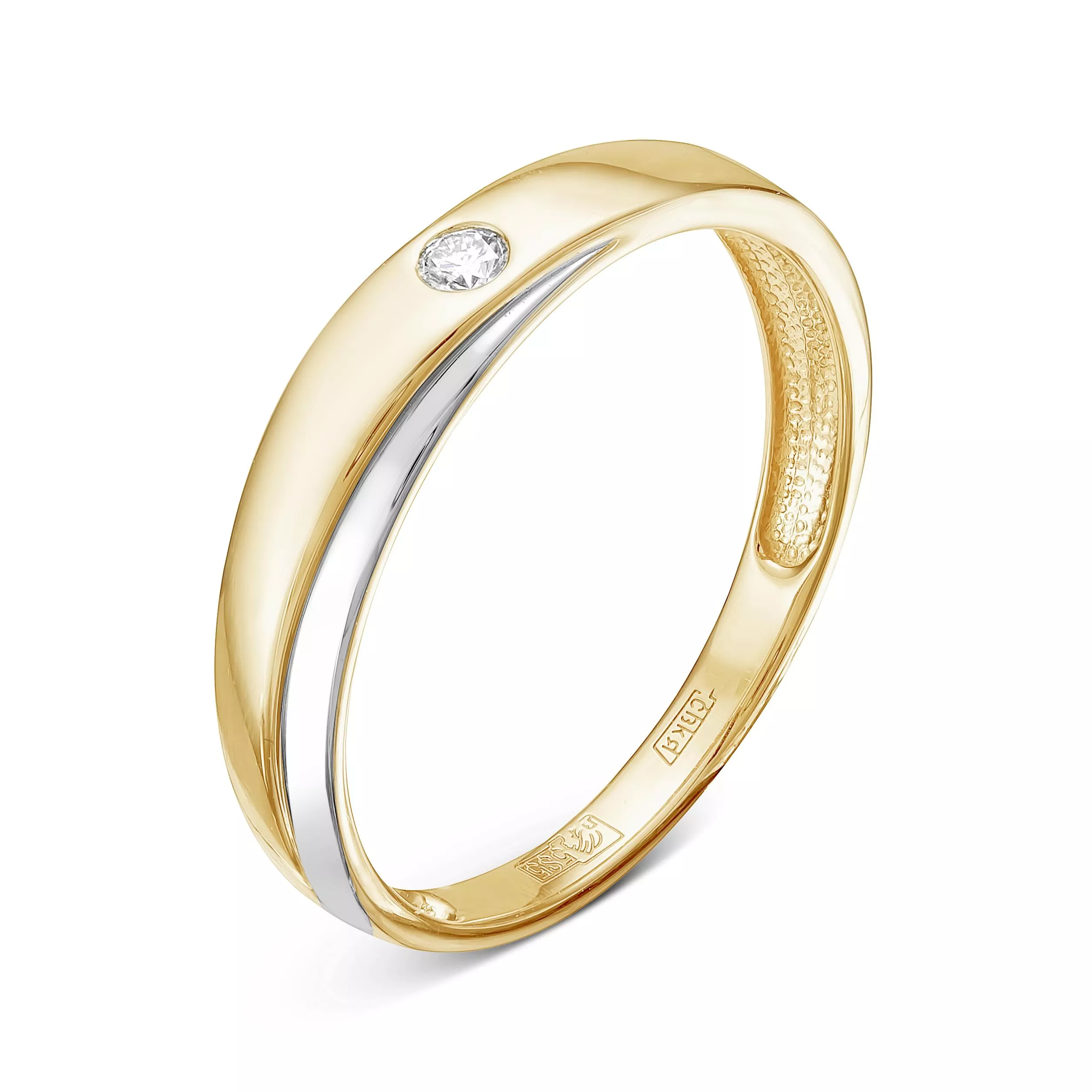 Кольцо из лимонного золота с бриллиантом V70073510000