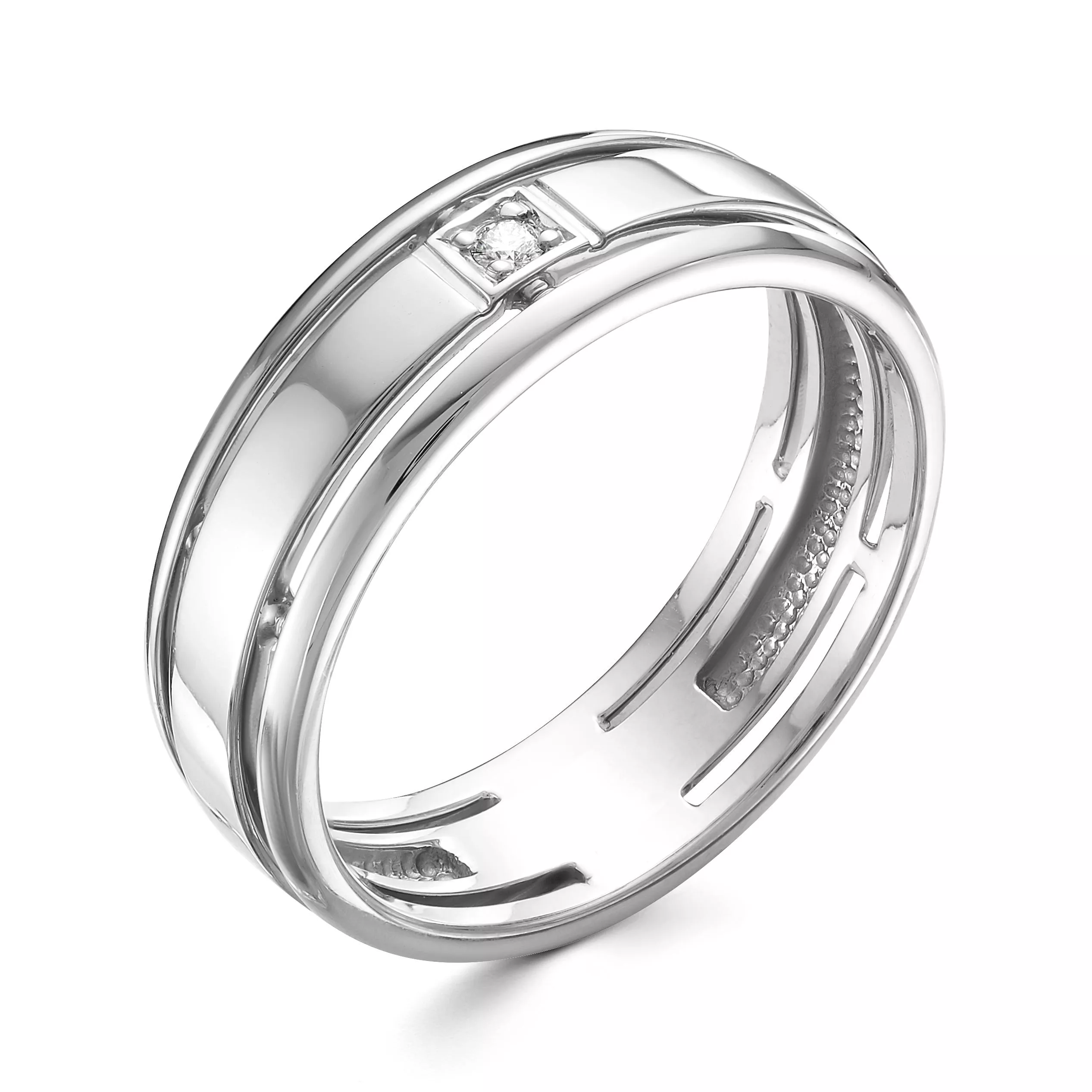 Кольцо из белого золота с бриллиантом