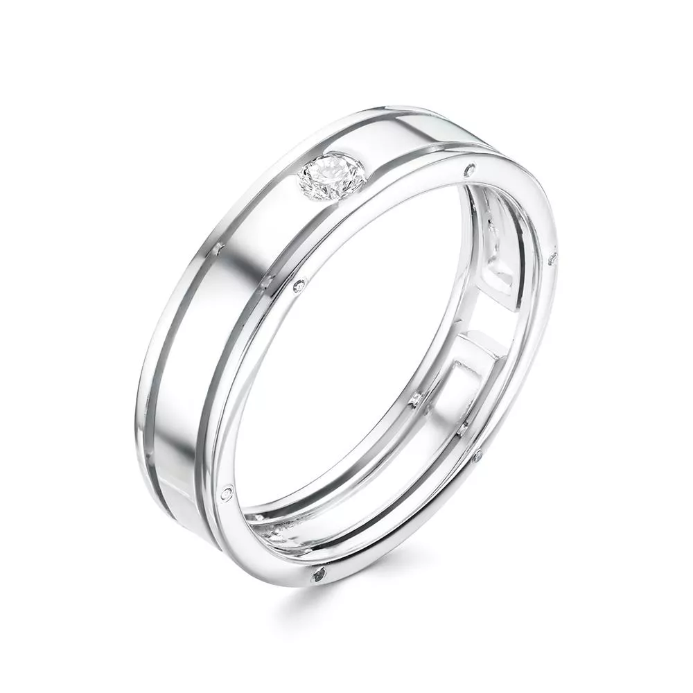 Кольцо из белого золота с бриллиантом