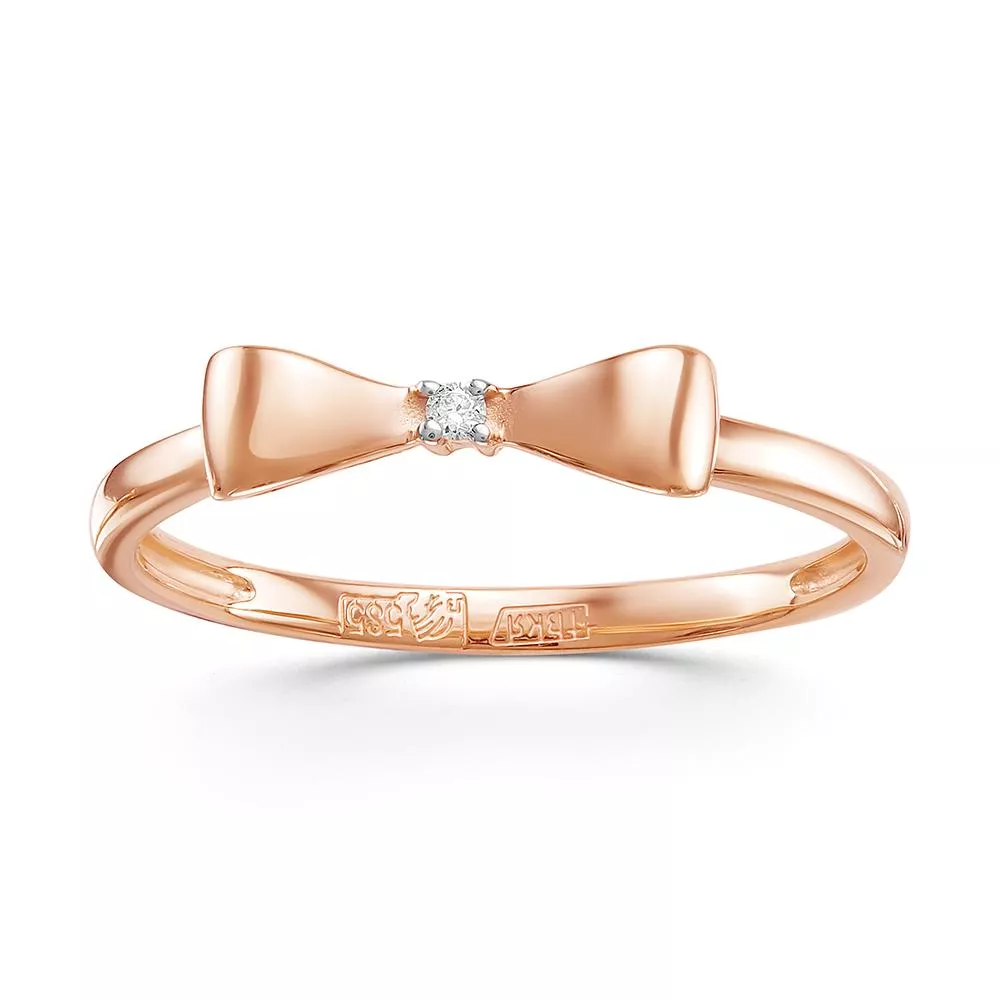 Кольцо из красного золота с бриллиантом V14531510000