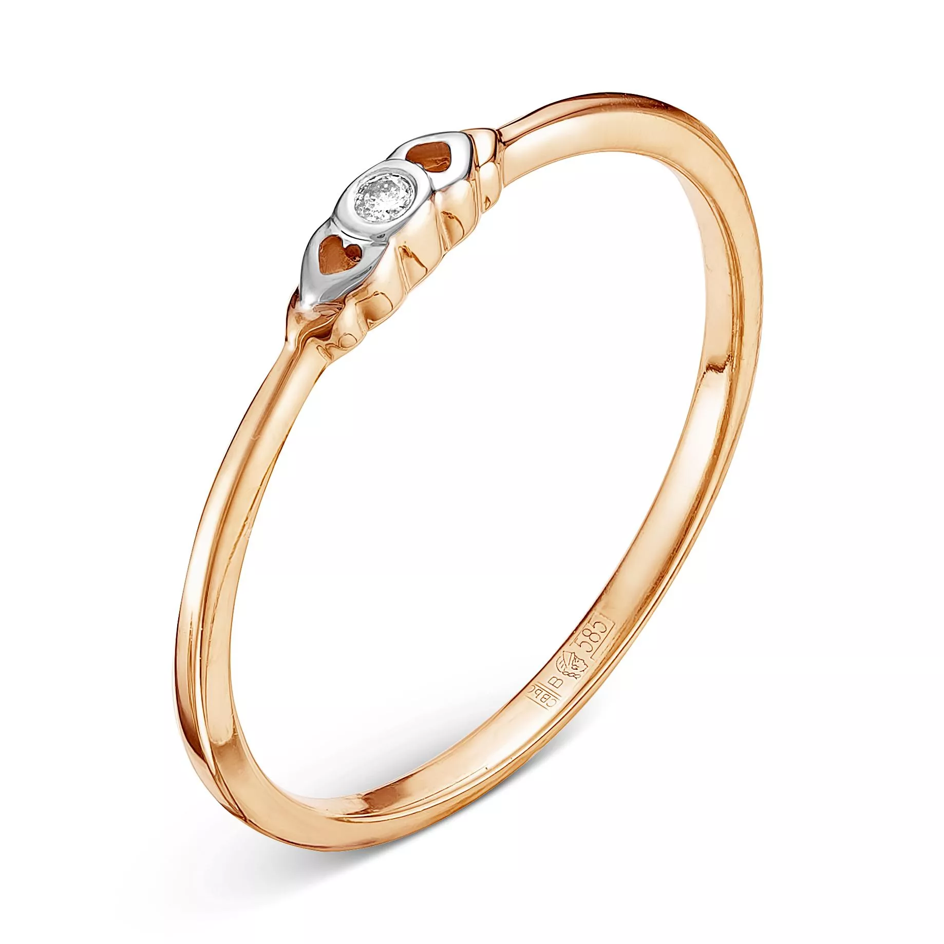 Кольцо из красного золота с бриллиантом V12421510000