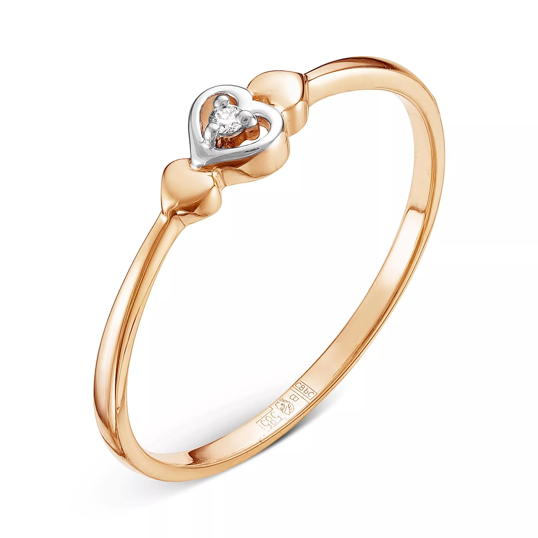 Кольцо из красного золота с бриллиантом V12411510000